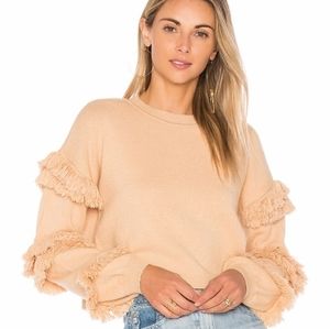 TULAROSA X REVOLVE sweater S Bergen Nude fringe